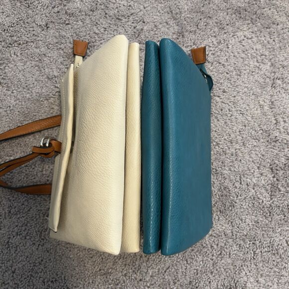 Charming Charlie Ivory and Teal Purse Bag Lot of 2 Crossbody - Picture 10 of 12